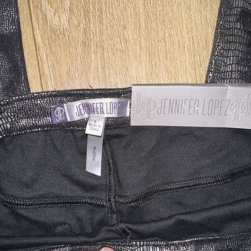 Jennifer Lopez Women's Jegging Black Snakeskin Size Large‎ Mid Rise NEW - Picture 3 of 8